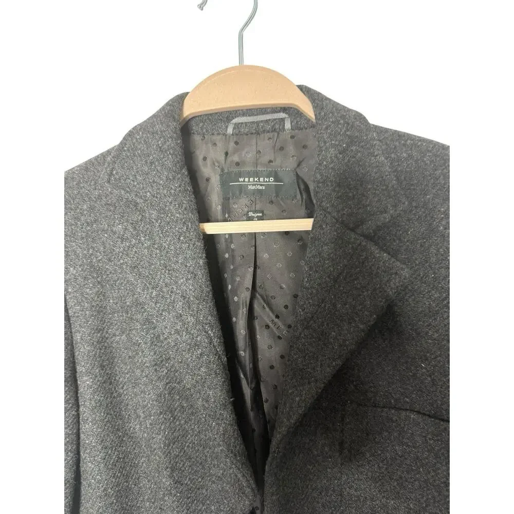 Weekend‎ Max Mara sz 12 black/charcoal wool blazer jacket